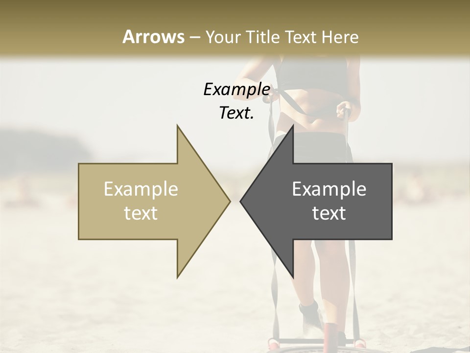 A Woman Riding A Water Ski On Top Of A Sandy Beach PowerPoint Template