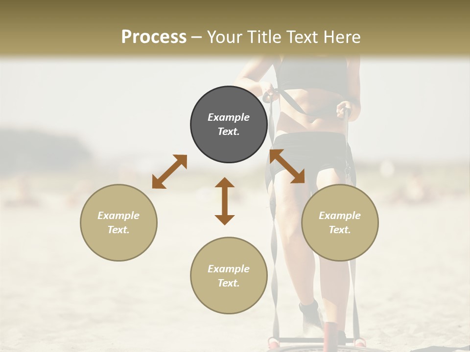 A Woman Riding A Water Ski On Top Of A Sandy Beach PowerPoint Template