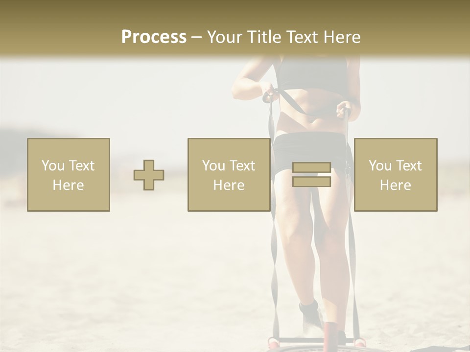 A Woman Riding A Water Ski On Top Of A Sandy Beach PowerPoint Template