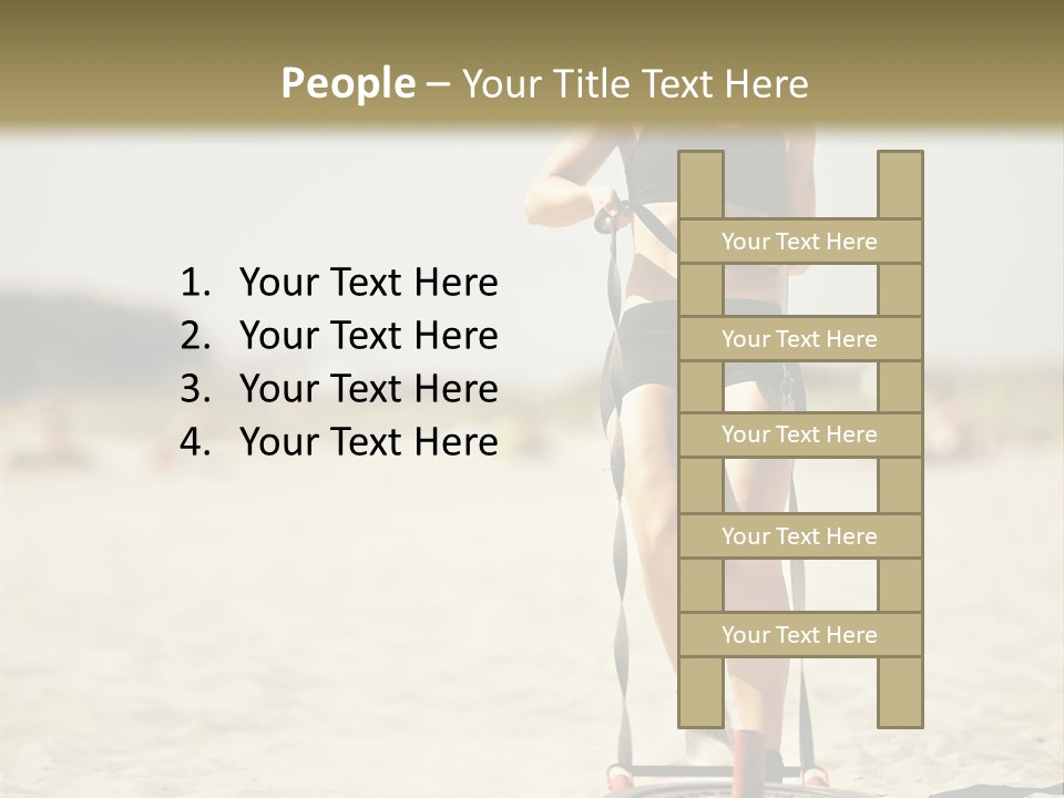 A Woman Riding A Water Ski On Top Of A Sandy Beach PowerPoint Template