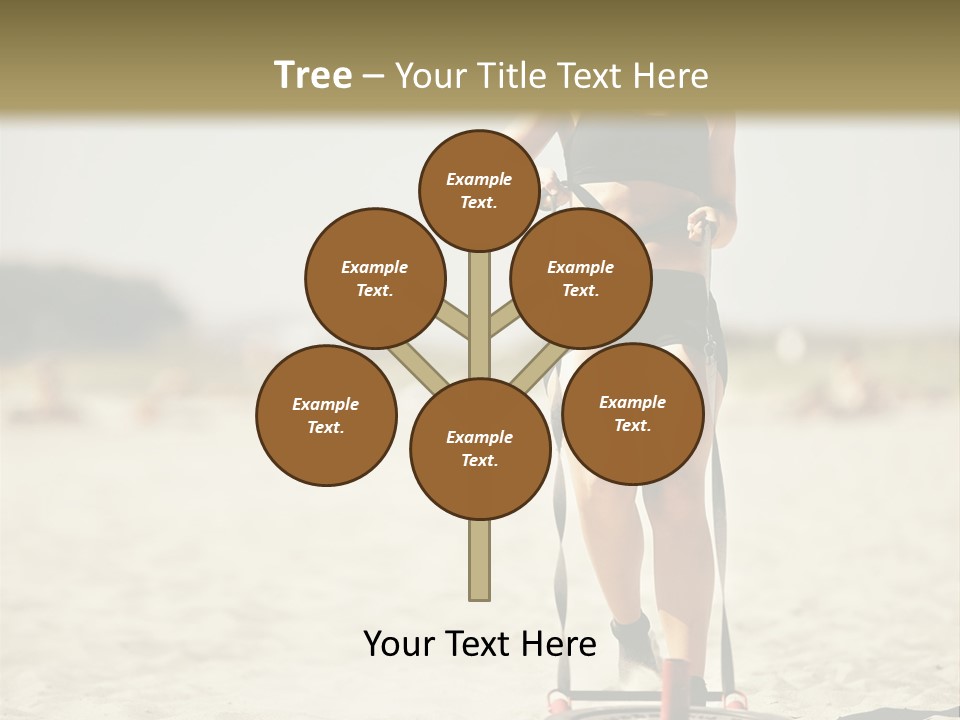 A Woman Riding A Water Ski On Top Of A Sandy Beach PowerPoint Template