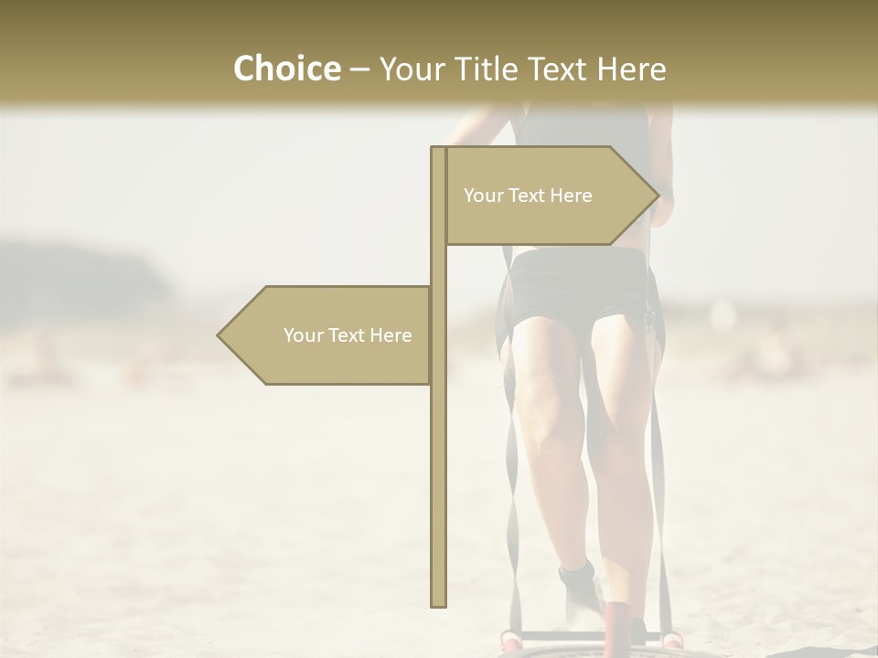 A Woman Riding A Water Ski On Top Of A Sandy Beach PowerPoint Template