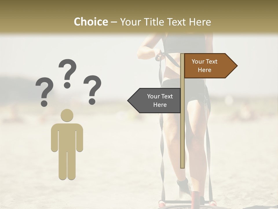 A Woman Riding A Water Ski On Top Of A Sandy Beach PowerPoint Template