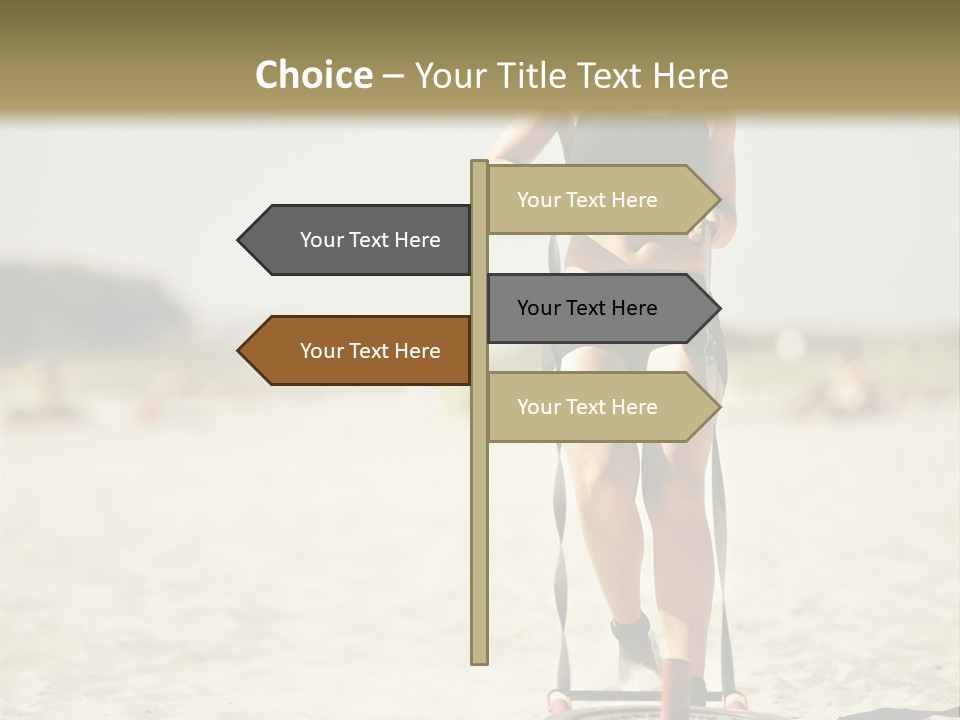 A Woman Riding A Water Ski On Top Of A Sandy Beach PowerPoint Template