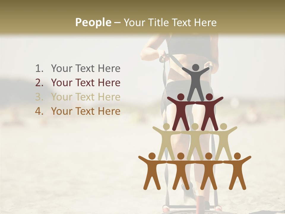 A Woman Riding A Water Ski On Top Of A Sandy Beach PowerPoint Template