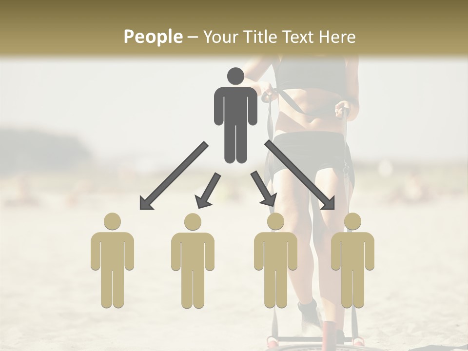 A Woman Riding A Water Ski On Top Of A Sandy Beach PowerPoint Template