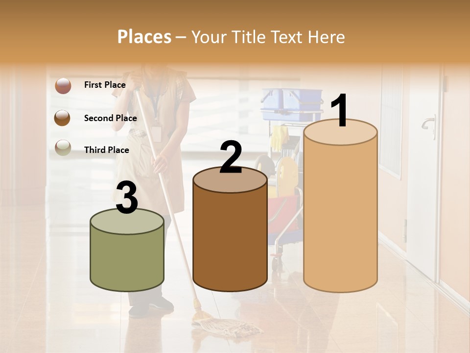 A Woman Cleaning The Floor With A Mop PowerPoint Template