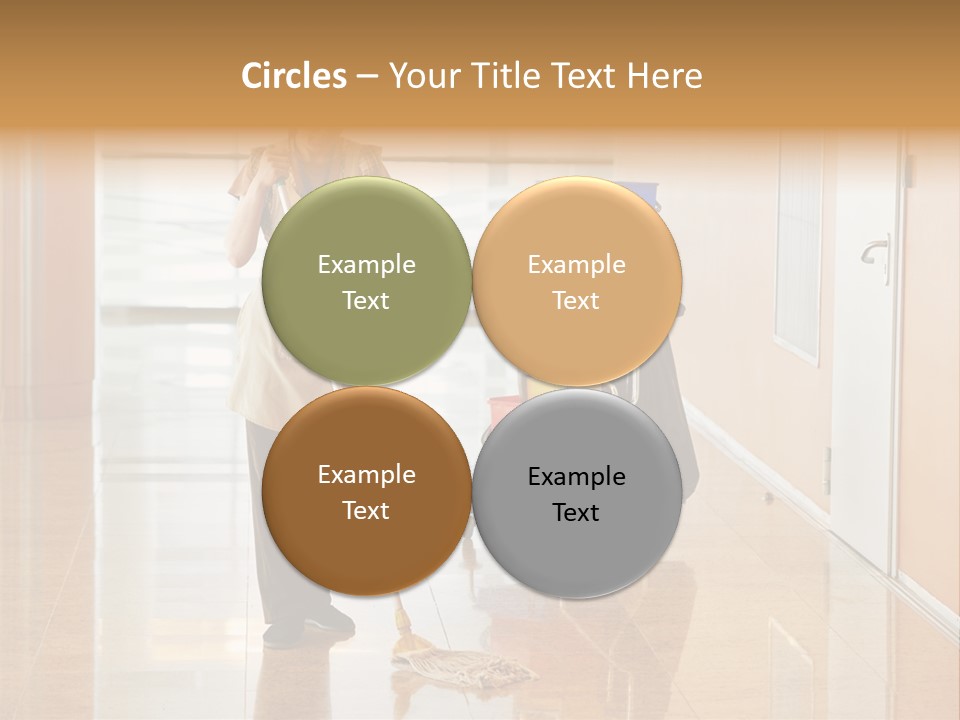 A Woman Cleaning The Floor With A Mop PowerPoint Template