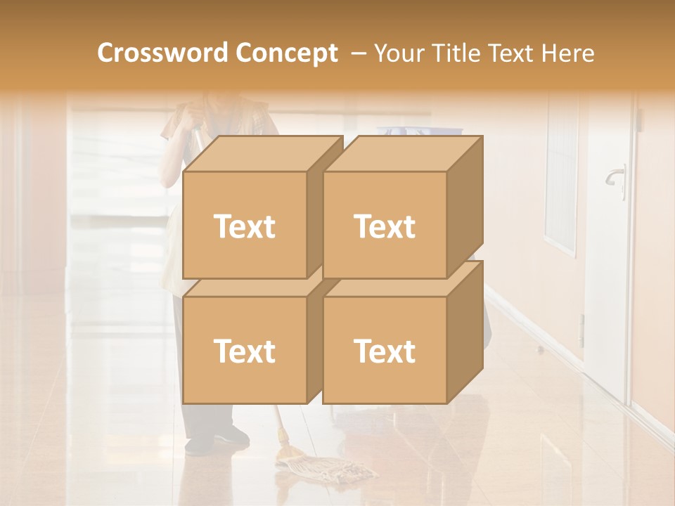 A Woman Cleaning The Floor With A Mop PowerPoint Template