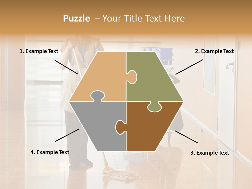 A Woman Cleaning The Floor With A Mop PowerPoint Template