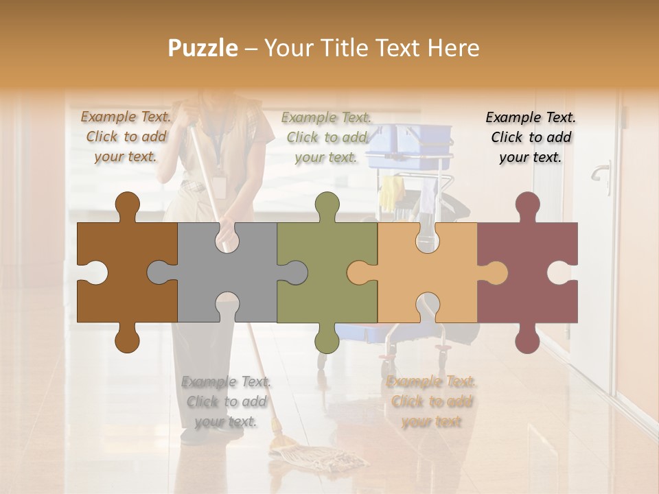 A Woman Cleaning The Floor With A Mop PowerPoint Template