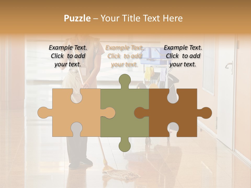 A Woman Cleaning The Floor With A Mop PowerPoint Template