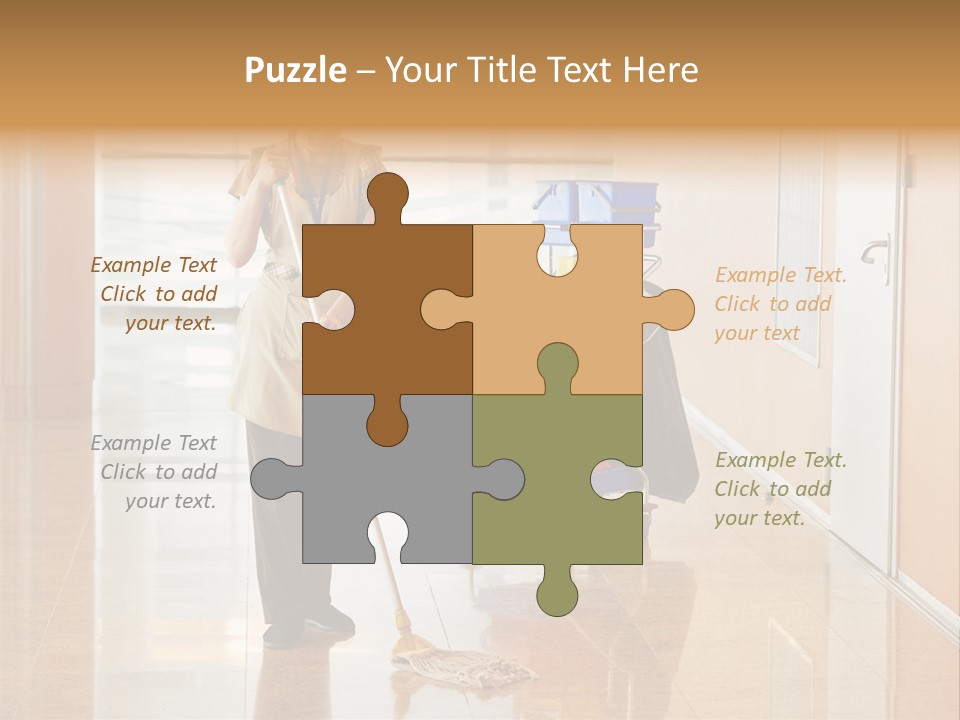 A Woman Cleaning The Floor With A Mop PowerPoint Template