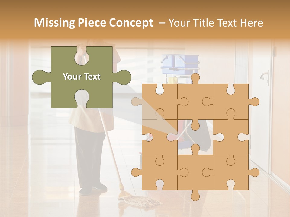 A Woman Cleaning The Floor With A Mop PowerPoint Template