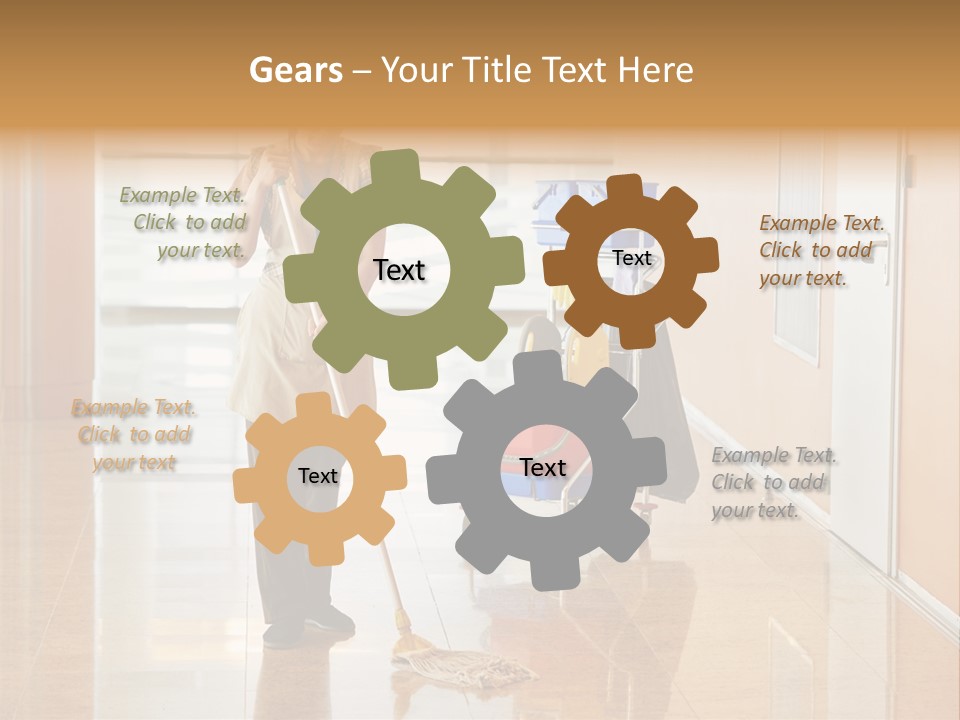 A Woman Cleaning The Floor With A Mop PowerPoint Template