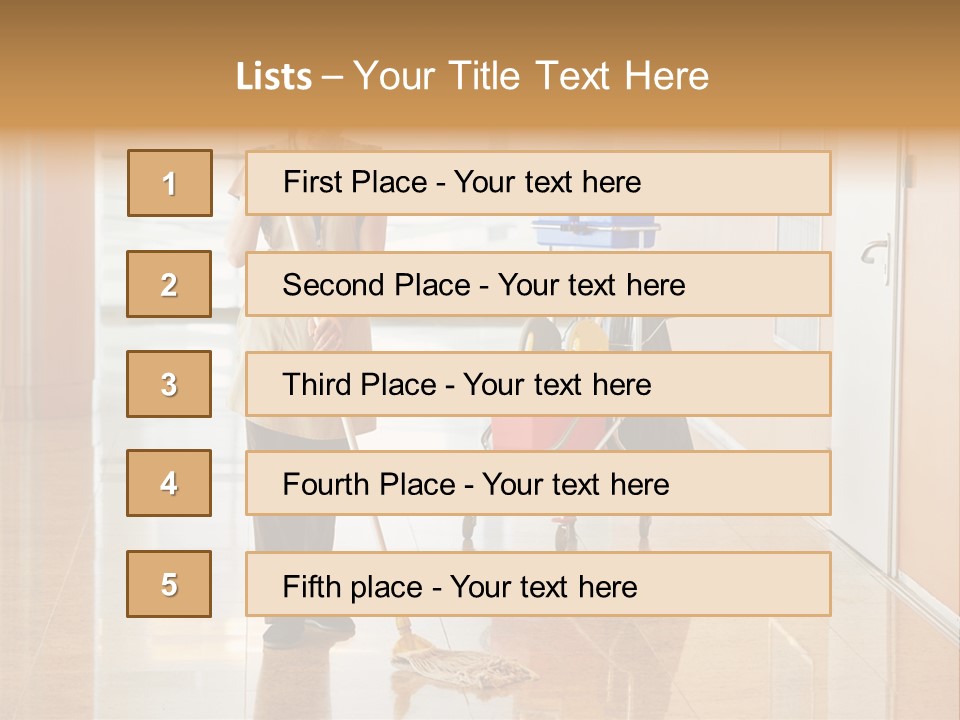 A Woman Cleaning The Floor With A Mop PowerPoint Template