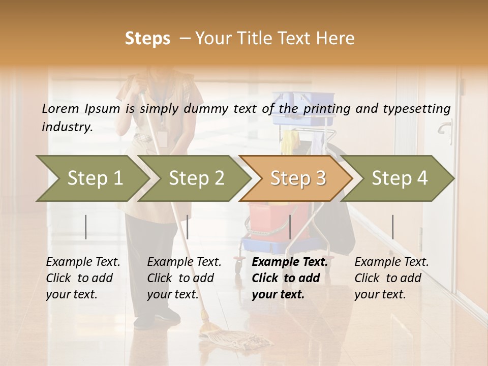 A Woman Cleaning The Floor With A Mop PowerPoint Template