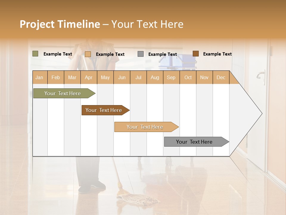 A Woman Cleaning The Floor With A Mop PowerPoint Template