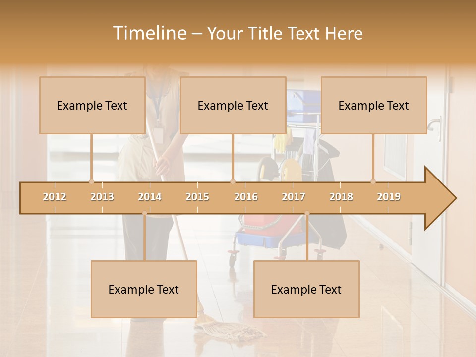 A Woman Cleaning The Floor With A Mop PowerPoint Template