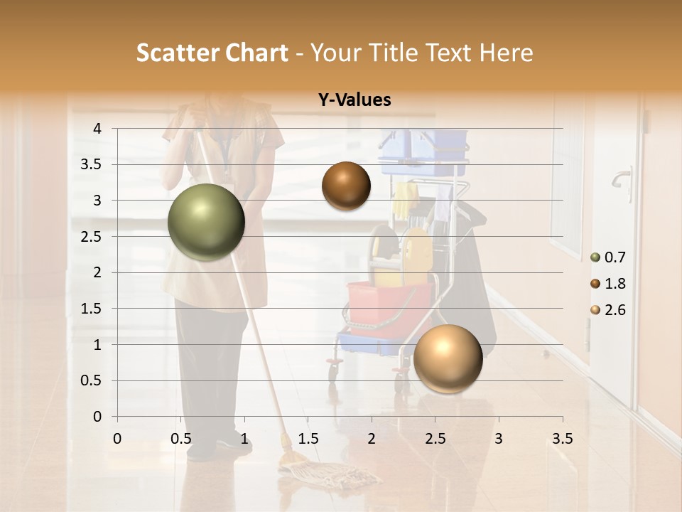 A Woman Cleaning The Floor With A Mop PowerPoint Template