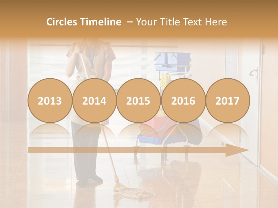 A Woman Cleaning The Floor With A Mop PowerPoint Template