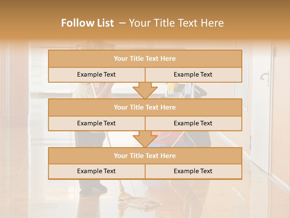 A Woman Cleaning The Floor With A Mop PowerPoint Template