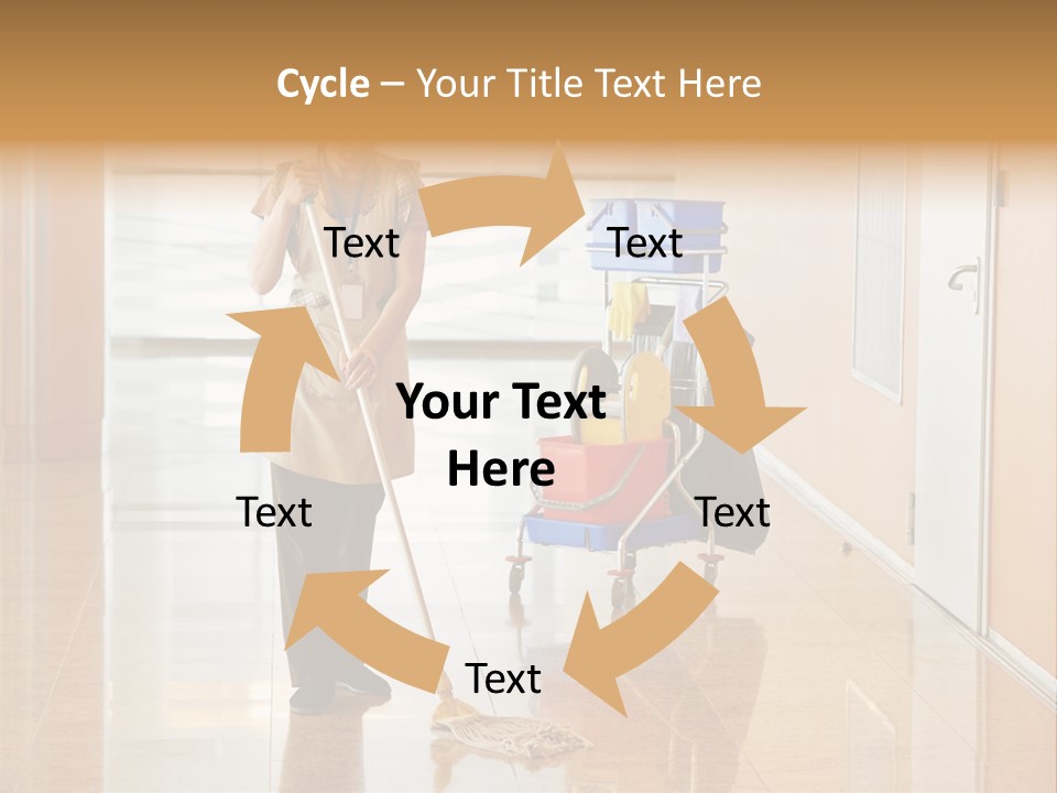 A Woman Cleaning The Floor With A Mop PowerPoint Template