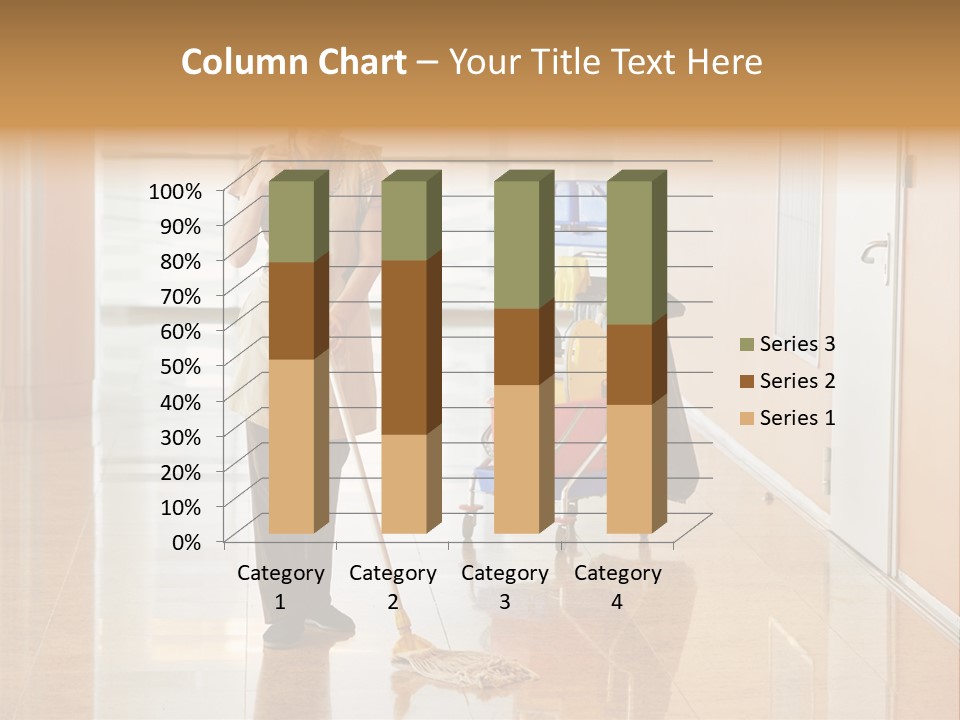 A Woman Cleaning The Floor With A Mop PowerPoint Template