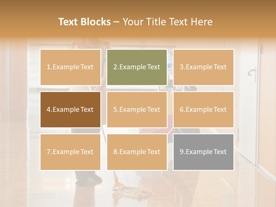 A Woman Cleaning The Floor With A Mop PowerPoint Template