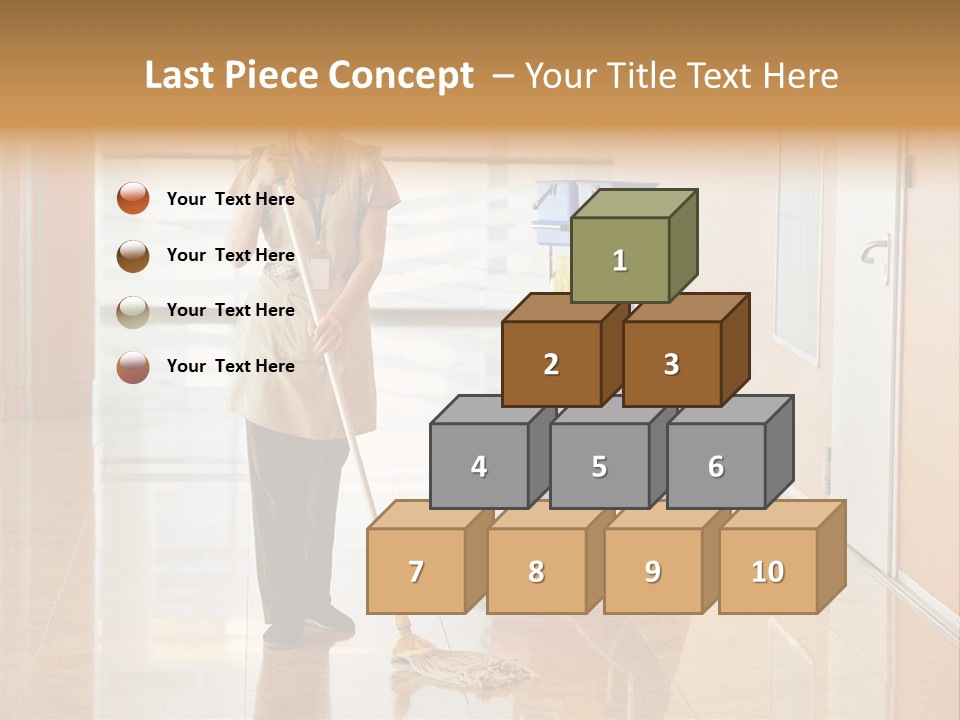 A Woman Cleaning The Floor With A Mop PowerPoint Template