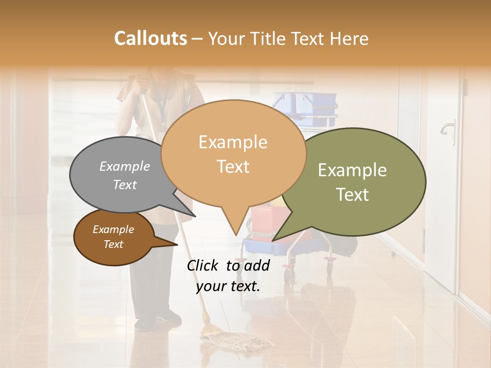 A Woman Cleaning The Floor With A Mop PowerPoint Template