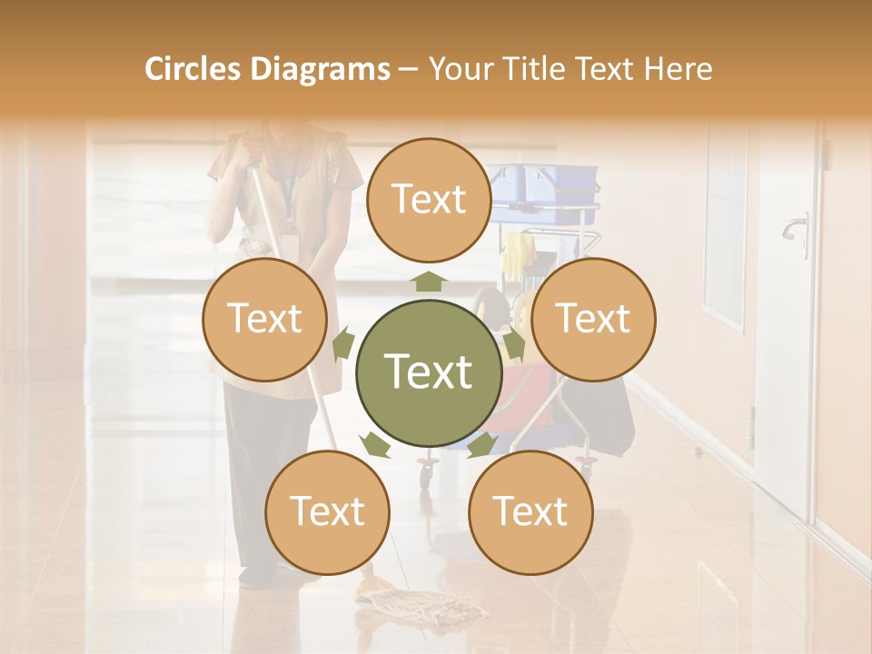 A Woman Cleaning The Floor With A Mop PowerPoint Template