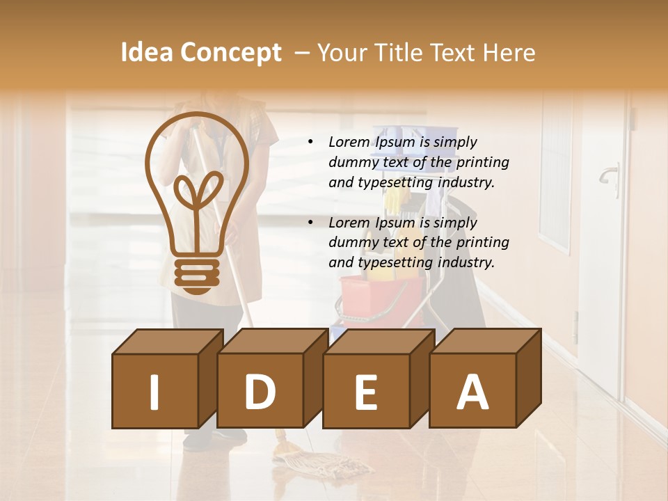 A Woman Cleaning The Floor With A Mop PowerPoint Template