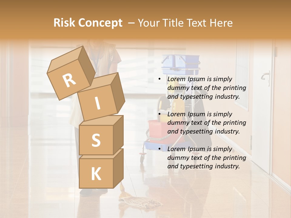 A Woman Cleaning The Floor With A Mop PowerPoint Template