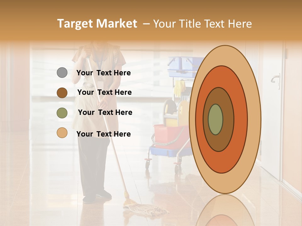 A Woman Cleaning The Floor With A Mop PowerPoint Template