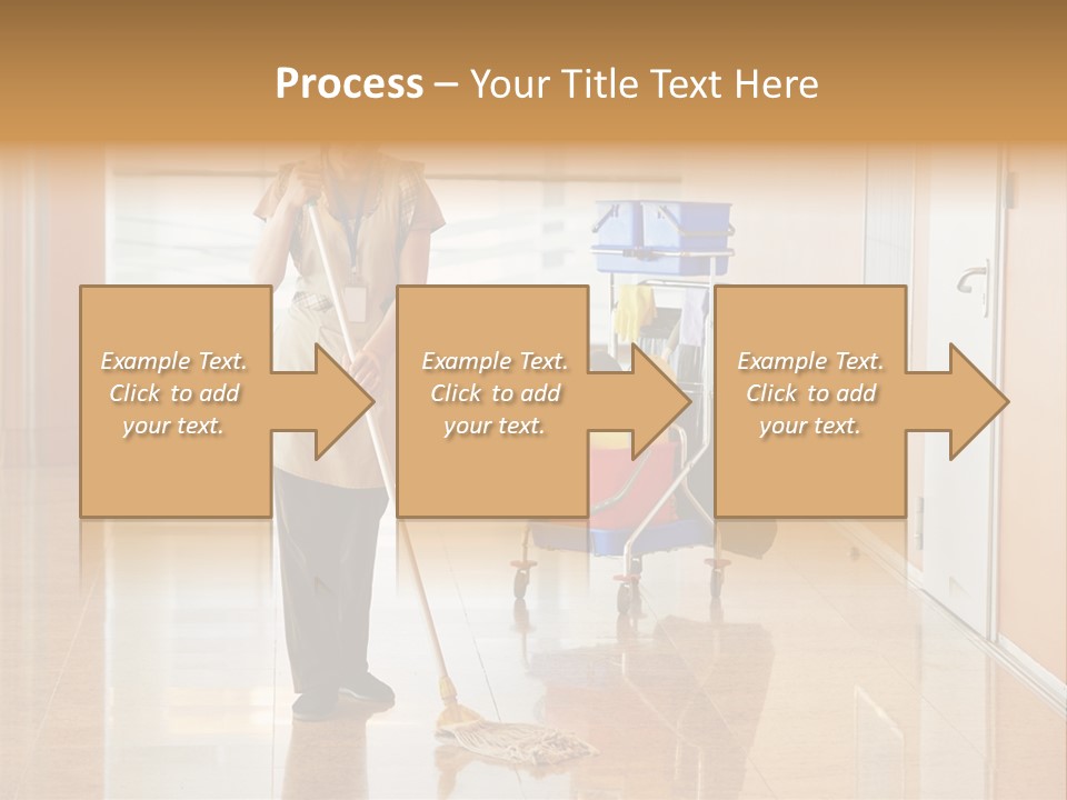 A Woman Cleaning The Floor With A Mop PowerPoint Template