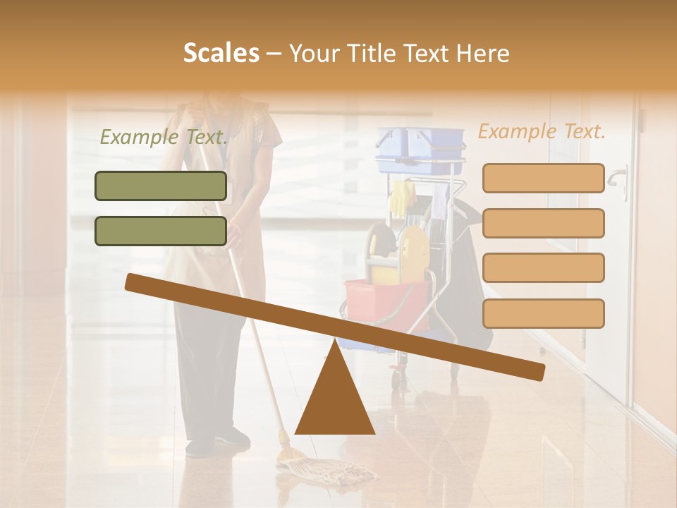 A Woman Cleaning The Floor With A Mop PowerPoint Template