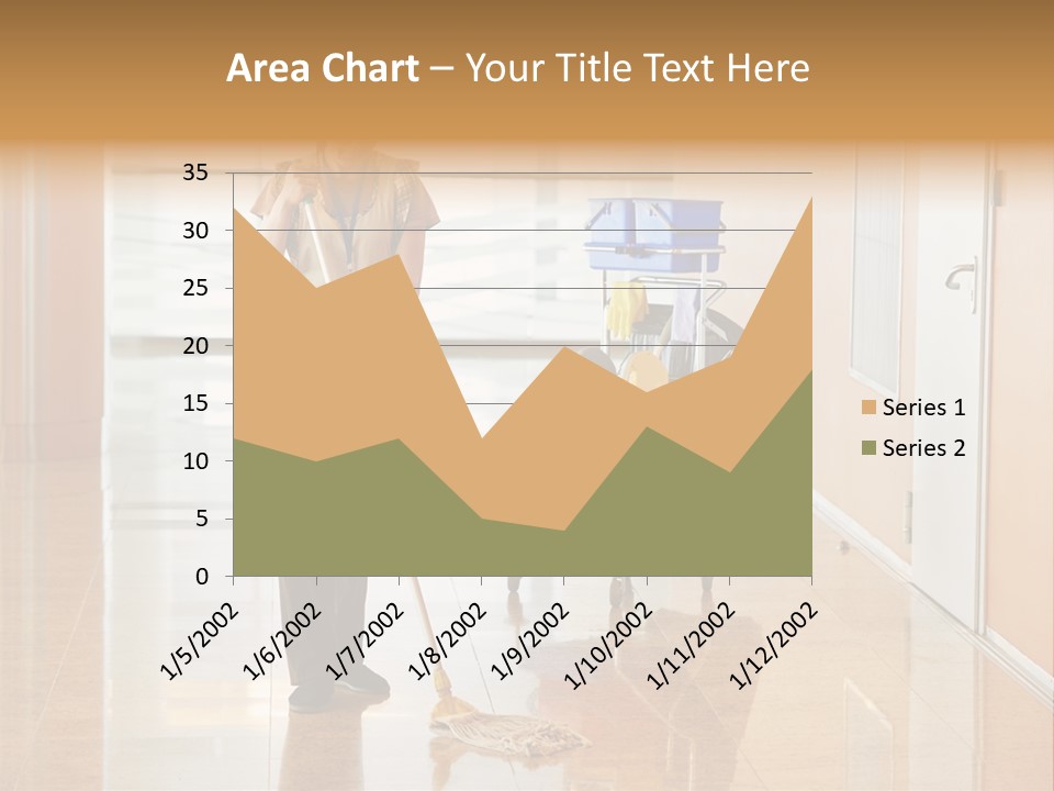 A Woman Cleaning The Floor With A Mop PowerPoint Template