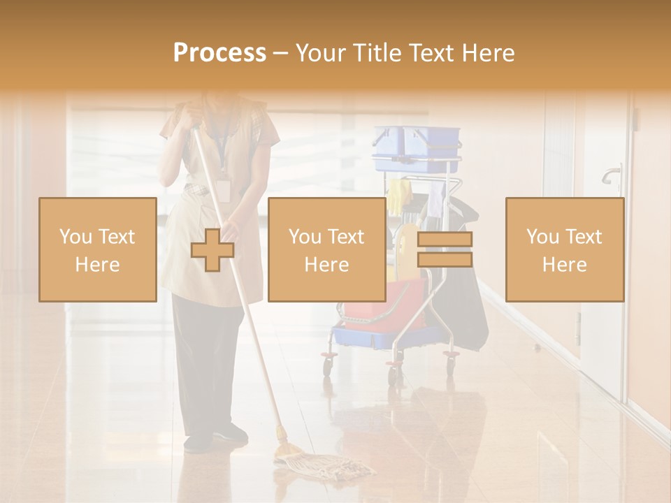 A Woman Cleaning The Floor With A Mop PowerPoint Template