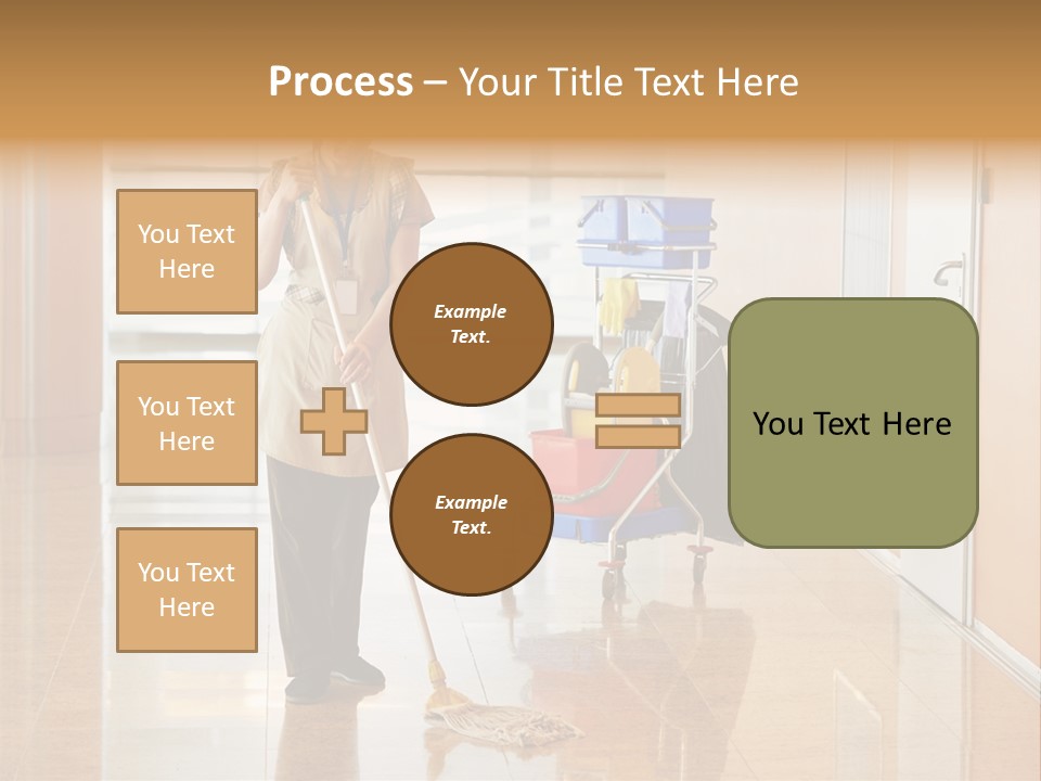 A Woman Cleaning The Floor With A Mop PowerPoint Template