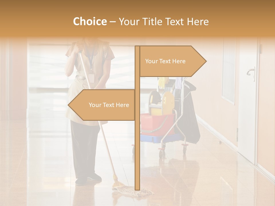 A Woman Cleaning The Floor With A Mop PowerPoint Template