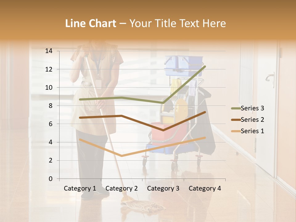 A Woman Cleaning The Floor With A Mop PowerPoint Template