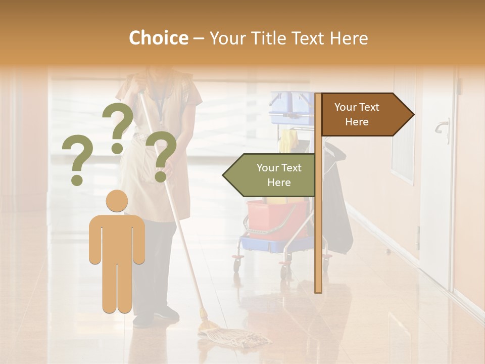 A Woman Cleaning The Floor With A Mop PowerPoint Template
