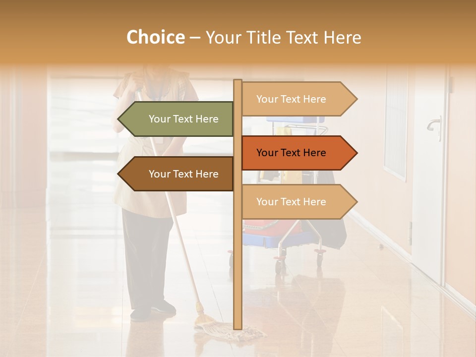 A Woman Cleaning The Floor With A Mop PowerPoint Template