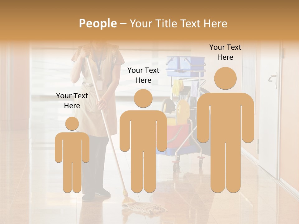 A Woman Cleaning The Floor With A Mop PowerPoint Template