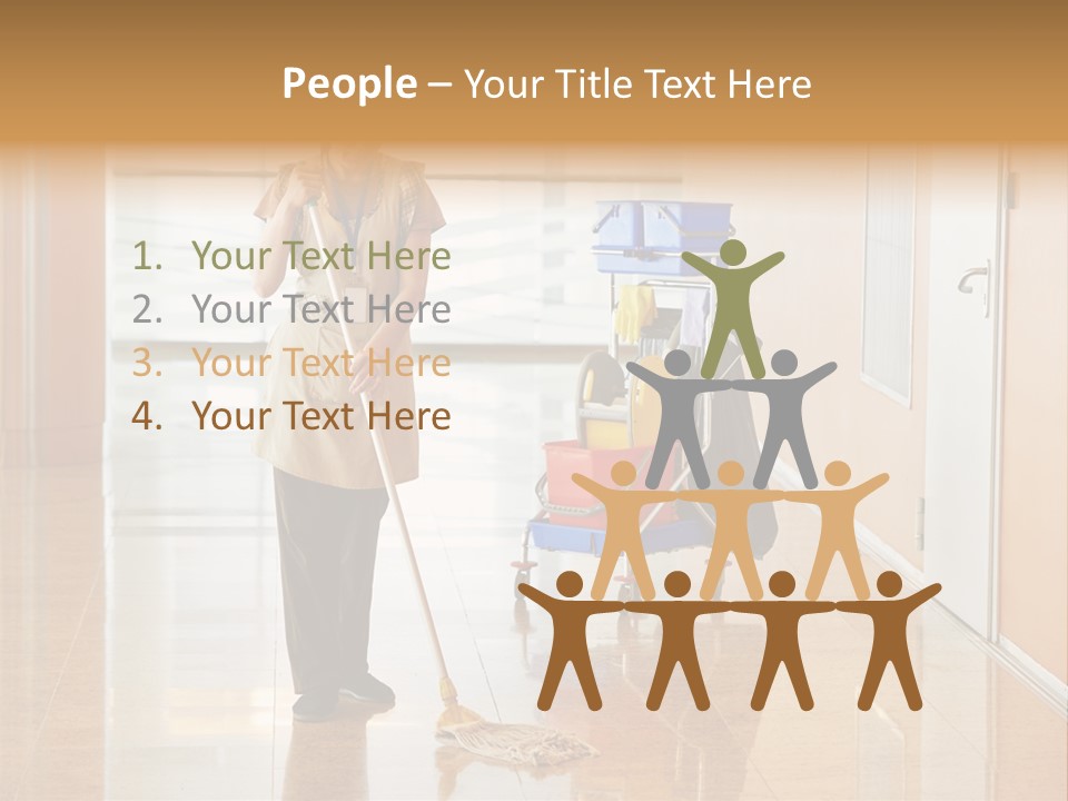 A Woman Cleaning The Floor With A Mop PowerPoint Template