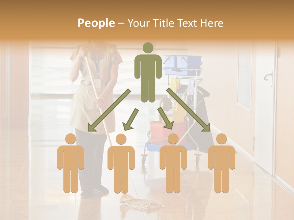 A Woman Cleaning The Floor With A Mop PowerPoint Template