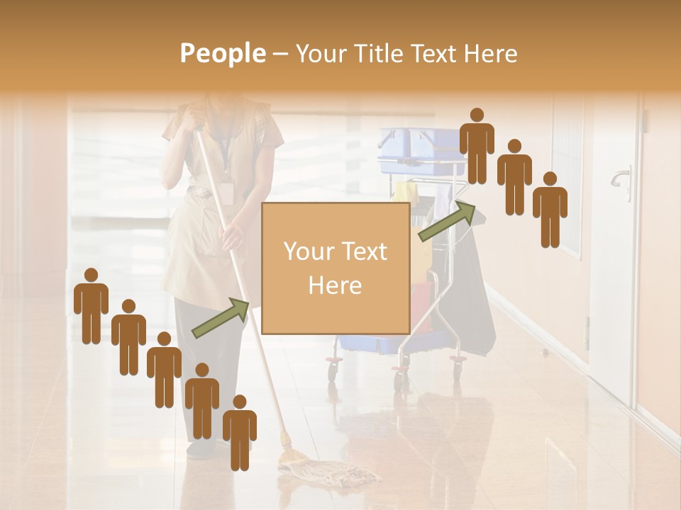 A Woman Cleaning The Floor With A Mop PowerPoint Template