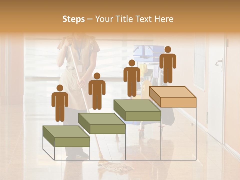 A Woman Cleaning The Floor With A Mop PowerPoint Template
