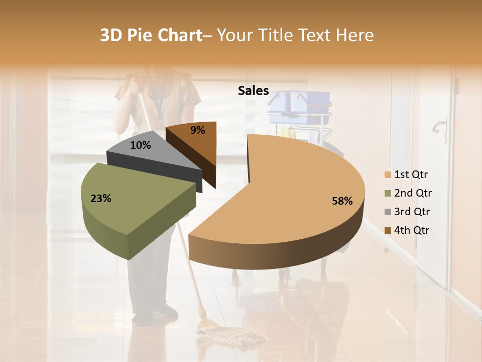 A Woman Cleaning The Floor With A Mop PowerPoint Template